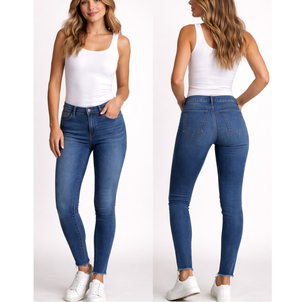 Gap Favorite Jegging Medium Indigo Wash Raw Hemline Skinny Stretch Jeans  8 / 29